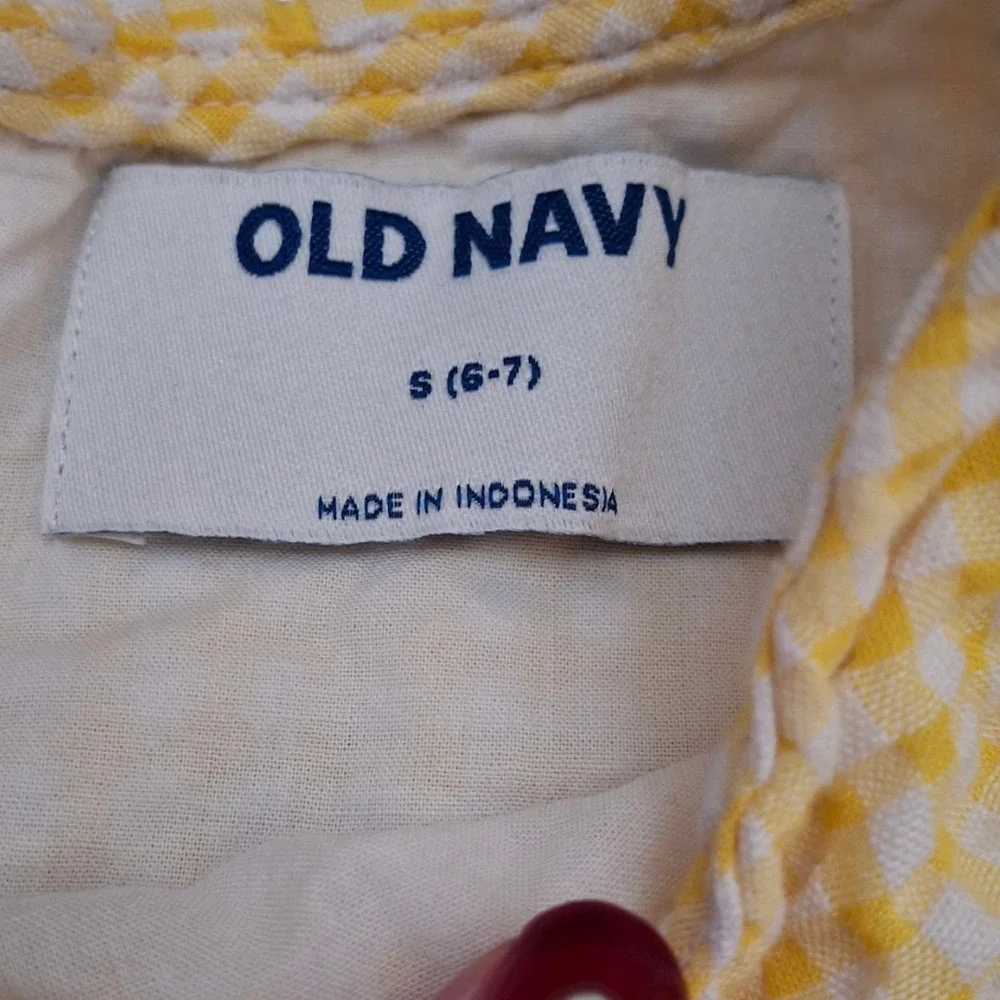 Yellow Gingham Puff Sleeve Dress for Toddler‎ Girls Size 6-7